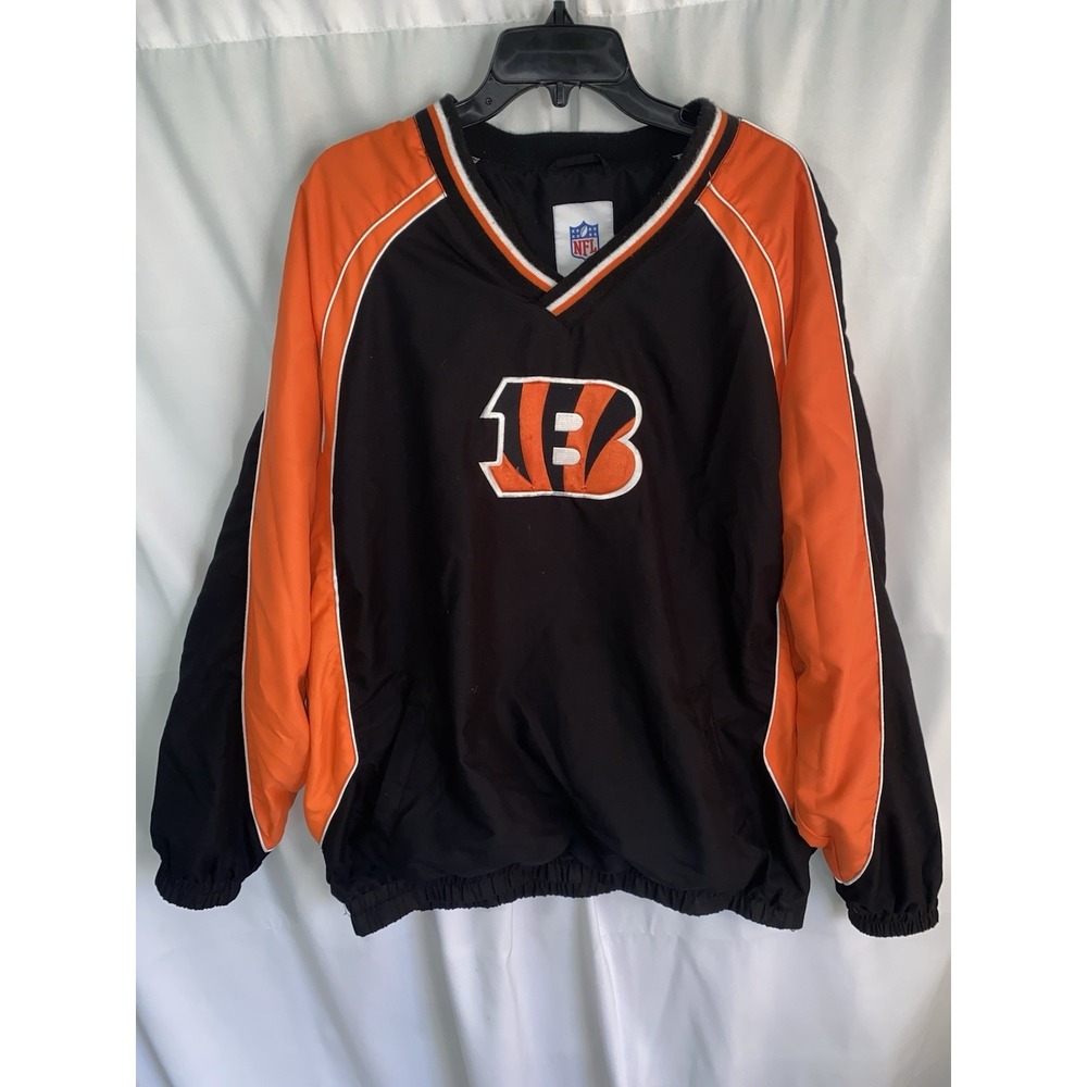 Vtg‎ Cincinnati Bengals NFL Pullover Windbreaker Jacket Mens XL